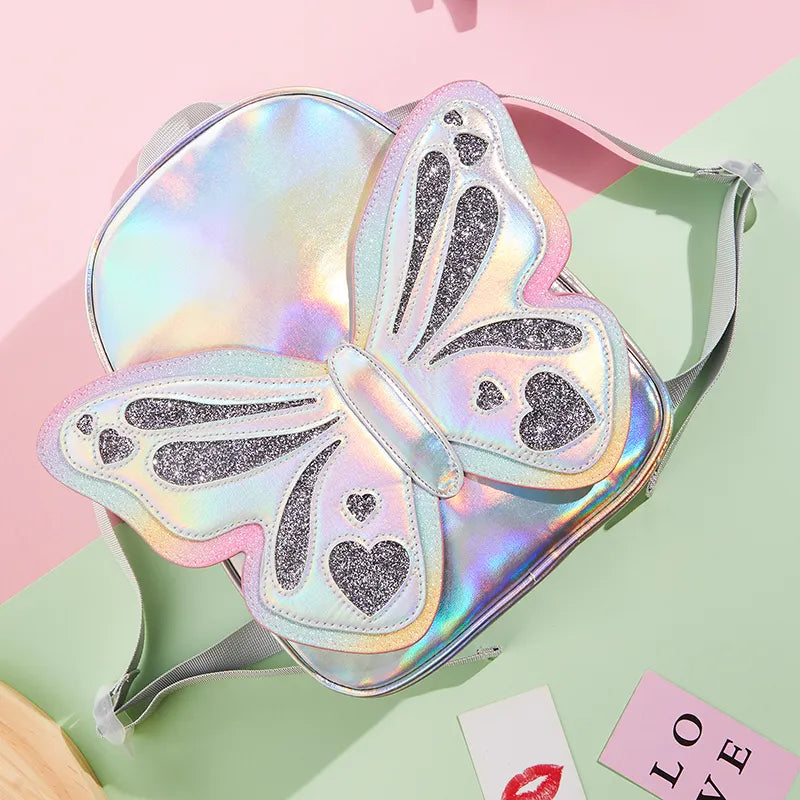 Cute Butterfly Backpack Glitter Fashion Casual Little Girl Accessory Backpack Children's