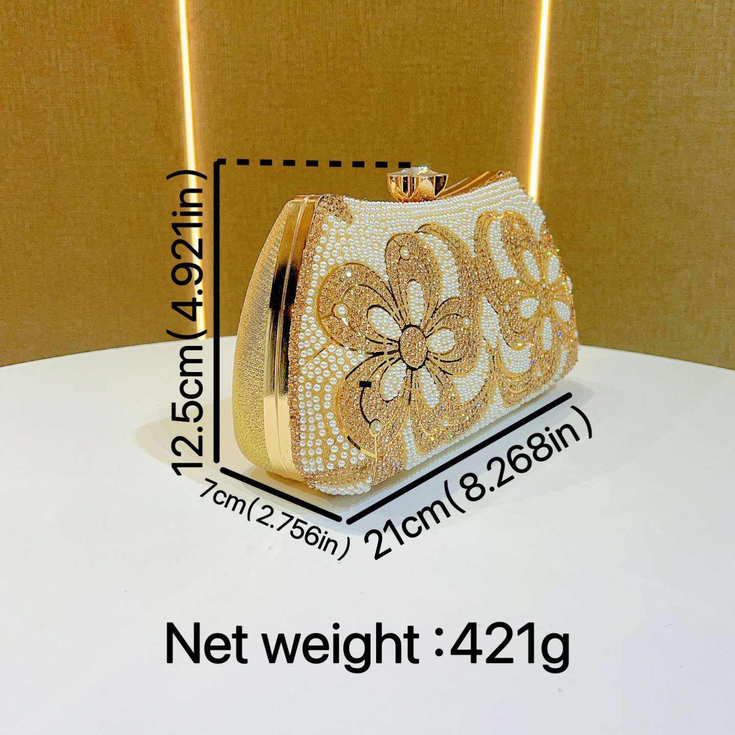 Amiqi MRY78 New Style Women's Party Wedding Handmade Crystal Diamond Rhinestone Clutch Evening Bag Dinner Beaded Clutch Bag