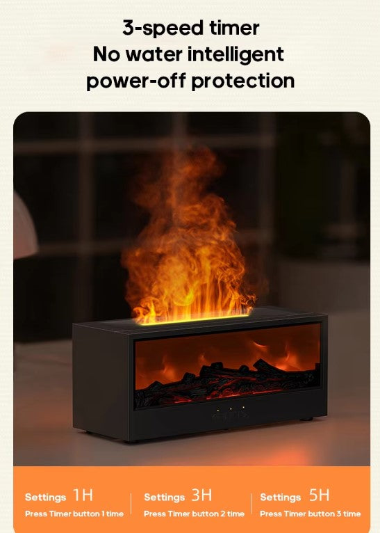 Aromatherapy Essential Oil Fireplace Diffuser Colored Flame Diffuser Bonfire Fireplace Humidifier with Remote Control for Home Office
