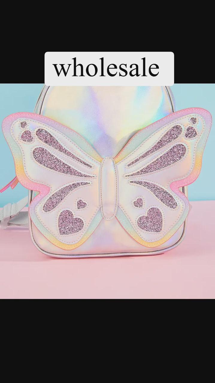 Cute Butterfly Backpack Glitter Fashion Casual Little Girl Accessory Backpack Children's