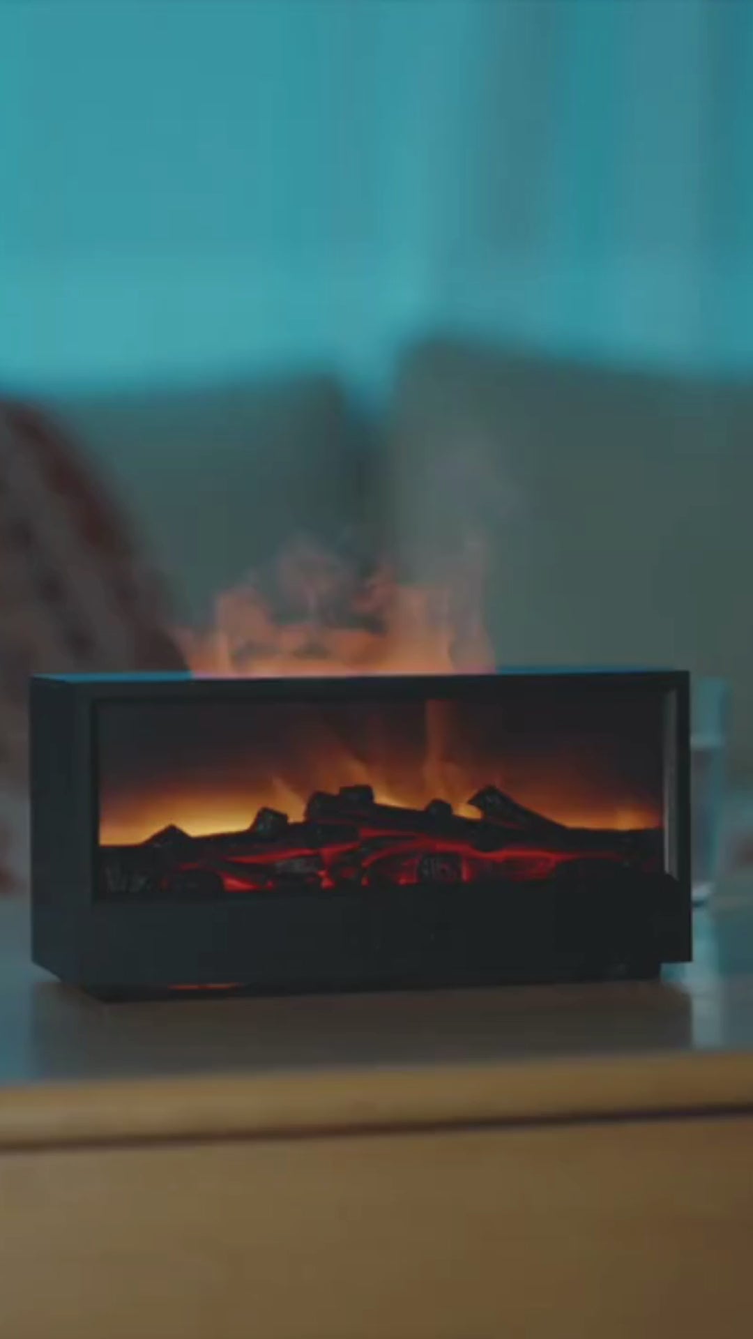 Aromatherapy Essential Oil Fireplace Diffuser Colored Flame Diffuser Bonfire Fireplace Humidifier with Remote Control for Home Office