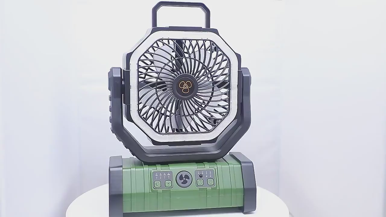 20000 mAh Portable Outdoor Camping Fan Remote Control Camping Fan with Light Solar Charging Table Fan